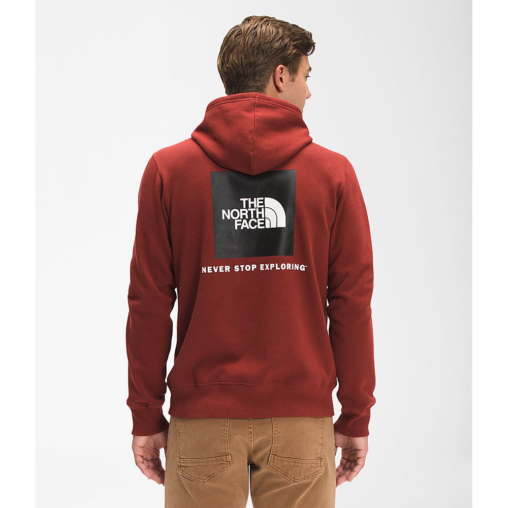 The North Face Hoodie Mens Australia - The North Face Box Nse Pullover Red / Black (PKA-120436)